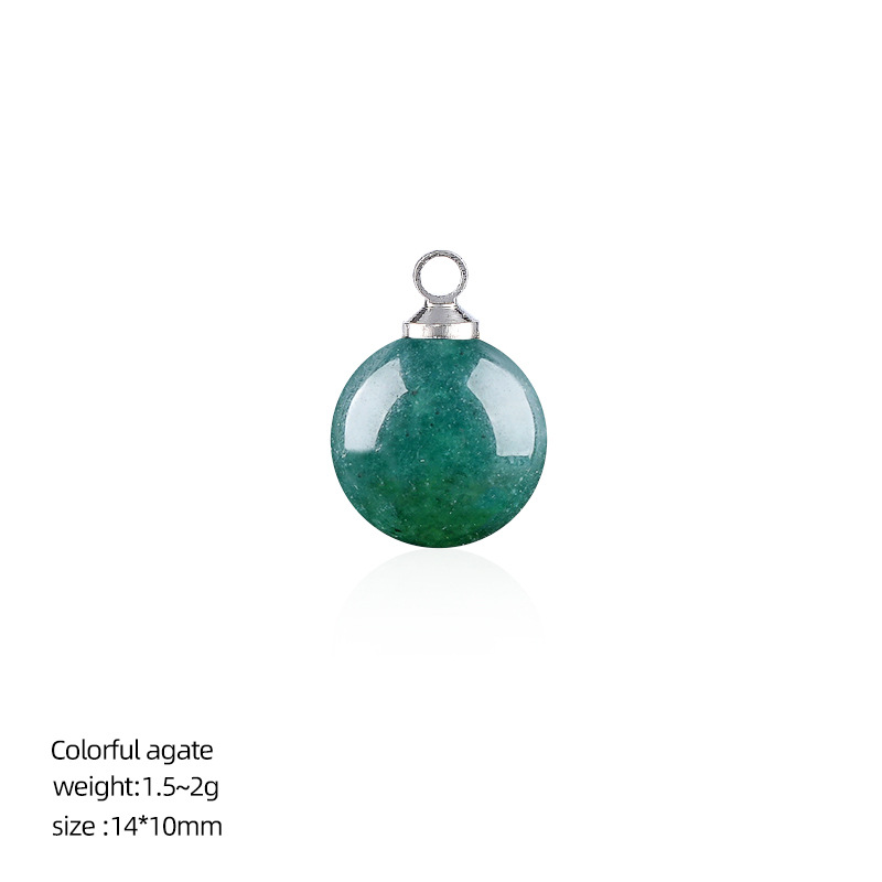 Pendentif rond agate indienne 10mm
