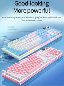 Bàn phím chơi game có dây K500 USB Type-C 104 phím, đèn nền, thiết kế phát sáng dành cho máy tính để bàn - Mẫu mới - Product Image 4