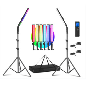2 paket RGB el ışık değnek RGB LED kamera Video işığı çubuğu ile 2.4G uzaktan - Product Image 1