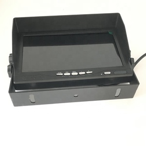 Gannyin 12V 7 Inch Small <strong>LCD</strong> <strong>Monitor</strong> Tft Color Screen <strong>BNC</strong> <strong>Input</strong> Desktop Display with Bracket Sunshade for Car Cctv Camera System - Product Image 5