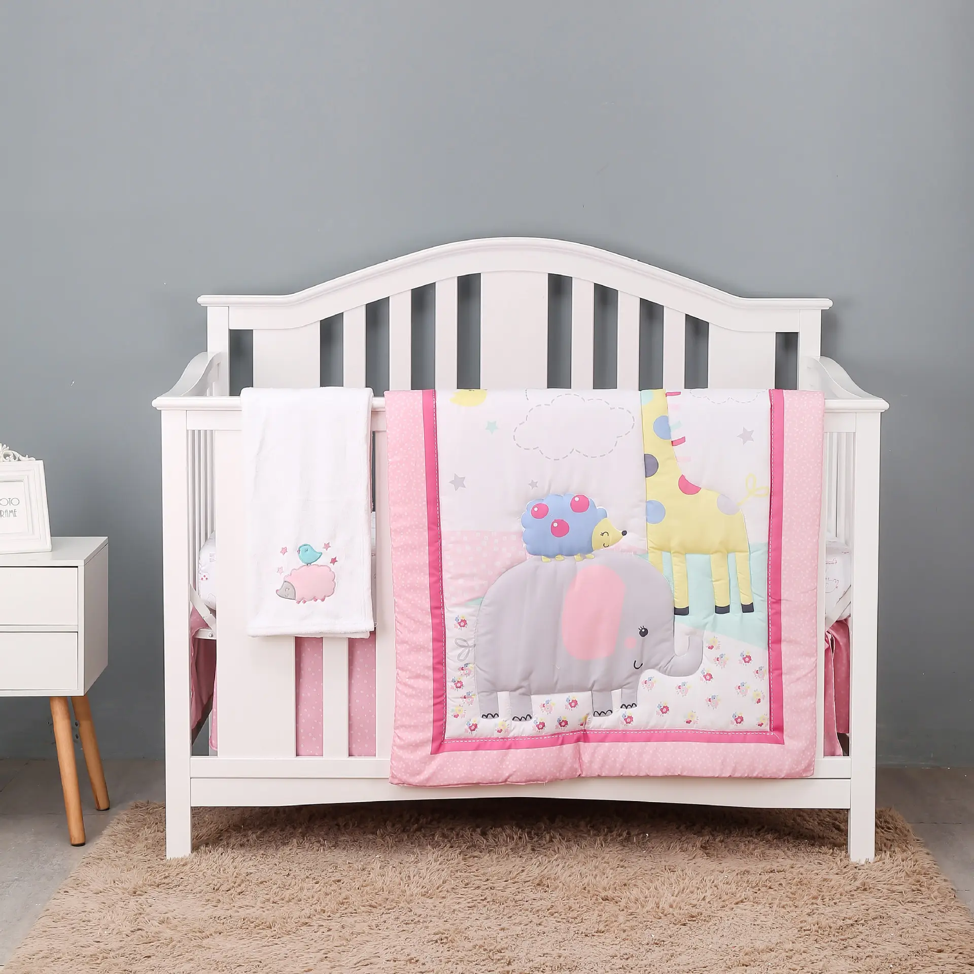 Set tempat tidur bayi, set tempat tidur Modern mewah 3 potong