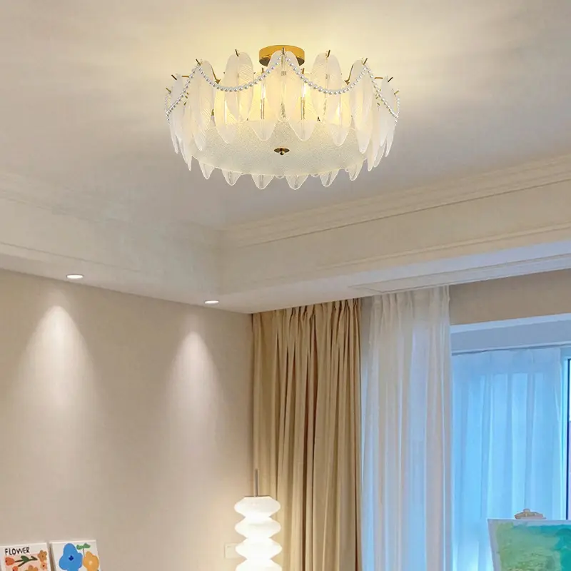 French bedroom living room design indoor decorative fancy pendant light fixtures led modern crystal chandelier ceiling light