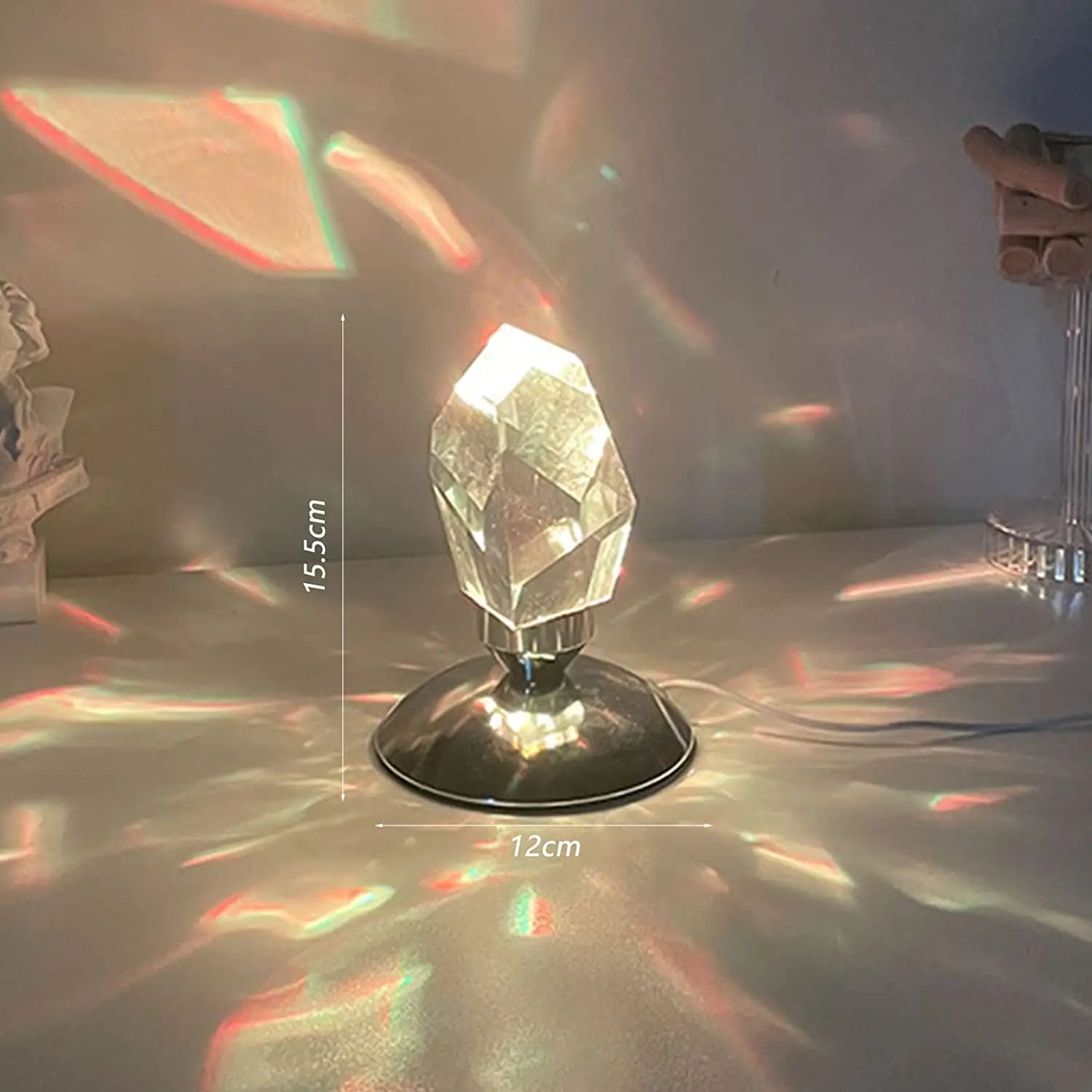 Ночник со светодиодной подсветкой и кристаллами, ночник, прикроватная настольная лампа для дома