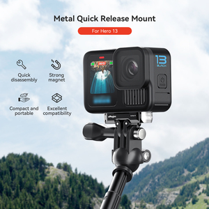 AMGISNメタルクイックリリースマウントGoProHero 13ブラッククイックリリースマウントベース2プロング & 1/4 "スレッドインターフェイス - Product Image 2