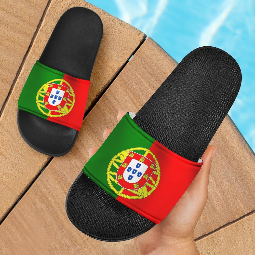 بيع بالجملة علامة خاصة شبشب للرجال طباعة ثلاثية الأبعاد علم البرتغال مريح في الهواء الطلق