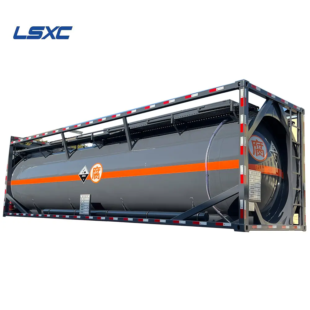 Lsxc tanque personalizado de 30 pés, tanque de flúor revestido de aço inoxidável de ácido fluorídrico de alta qualidade e bom preço, novo