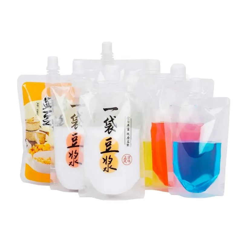 Hot Sale Recyclebare Drank Drank Baby Sap Melk Voedsel Verpakking Zak Met Tuit Stand Up Bags