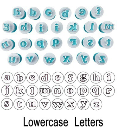 Letras pequeñas azules