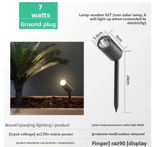 627 flat-7w-warm white 3000k-3-5 garden wall