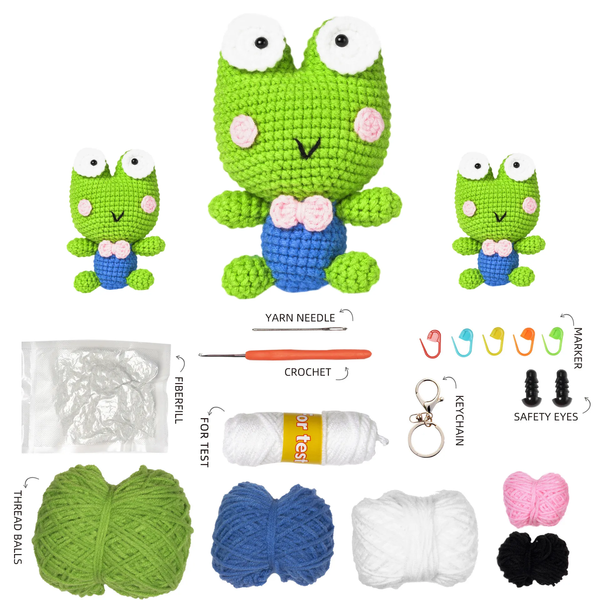 Charm key Diy Animal Crochet Kit für Kinder Crochet Set Nähset Anfänger Crochet Kit mit Easy Peasy Garn