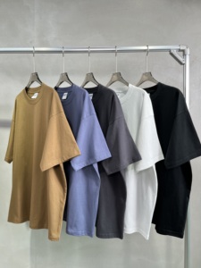 批发定制重量级超大t恤圆领线t恤空白纯色普通超大t恤 - Product Image 5