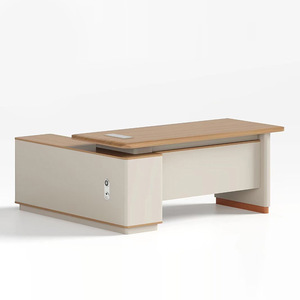 Luxury Boss Office Desk Extendable Wooden Design Industrial Oak MFC Melamine Board for Home School Apartment Hotel Workshop Use - Product Image 2