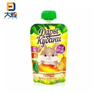 Dolum makinesi sıvı paketleri kullanın özel logo bebek gıda çantası Veggie meyve püresi suyu kullanımlık dik torba plastik emzik kılıfı - Product Image 2