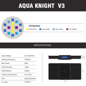 Nuovo arrivo 75W Aqua knight V3 ha condotto la luce del programma di illuminazione dell'acquario per la barriera corallina - Product Image 5