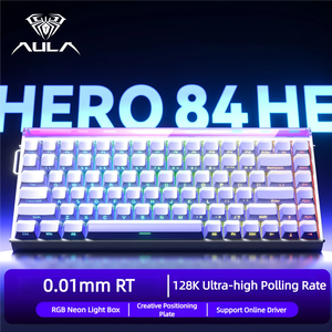 AULA HERO84 8K RGB背光磁性机械键盘0.01毫米快速触发全键热插拔桌面游戏电子竞技