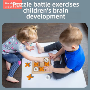 子供のための工場木製教育卸売Tictactoeボードパズルゲーム幼稚園論理的思考トレーニング形状おもちゃ