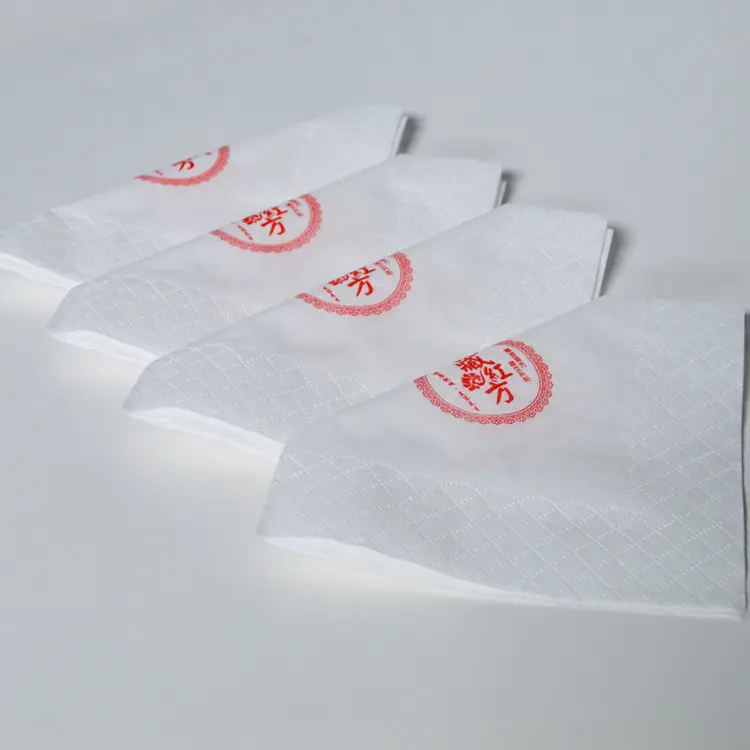 Tovaglioli ricamati in lino lavato francese tovaglioli perforati Logo di dimensioni personalizzate tessuto di lino di lino tessuto tovagliolo