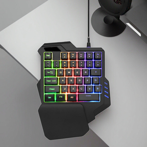 Bàn phím chơi game mini 35 phím USB có dây, đèn LED RGB, một tay, thiết kế công thái học, màng, tương thích với PC, Laptop, máy tính để bàn, tiếng Anh - Product Image 2