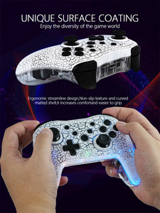 Controlador inalámbrico de luz RGB de mano para Switch Crack Design Gamepad con Joysticks y controladores de juegos