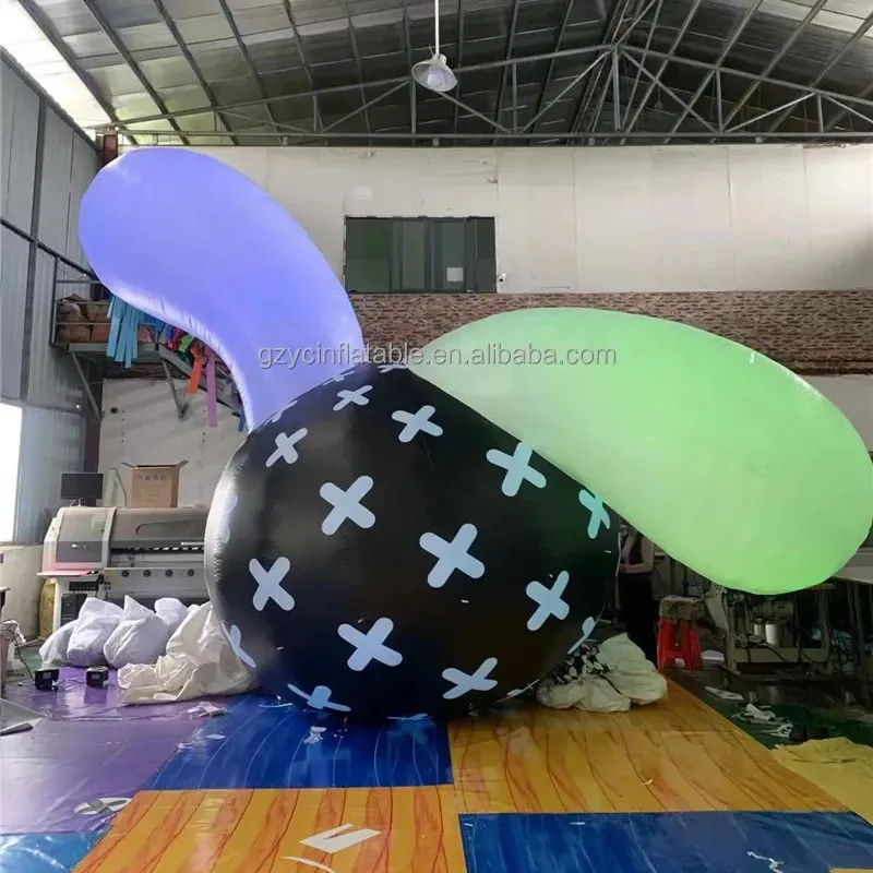Açık dekorasyon şişme hava modeli hava mühürlü tavşan kafası karakter şişme reklam Hare kafa şekli