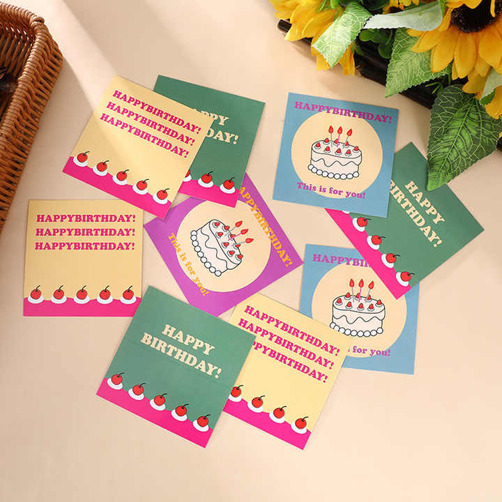 定制印刷生日礼品卡鲜花生日祝福卡礼物蛋糕生日贺卡