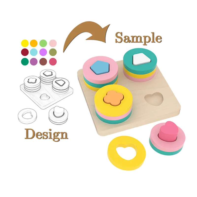 Holzbrett Kinder Montessori 3d Lernen Puzzle Frühe pädagogische Aktivität Spielzeug für Kinder sensorisches Spiel Baby Materialien Lehrmittel