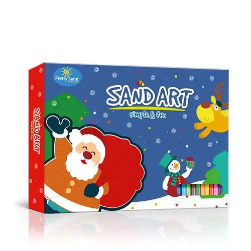Cadeau de noël, Kit d'art, avec 12 bouteilles de sable faciles à utiliser et 4 cartes d'art, pour enfants, nouvelle collection