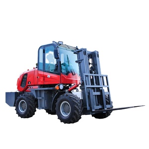 高性能3吨柴油叉车7m 3级桅杆4轮驱动越野ce认证手动动力源5t装载场 - Product Image 1