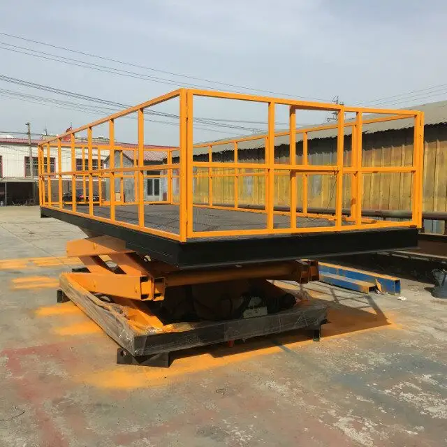 customized heavy duty yellow and black color stationary scissor lift platform car lift