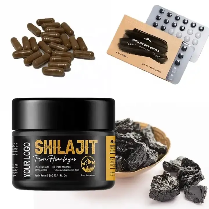 Résine de Shilajit de marque privée OEM Vente en gros d'acide fulvique en vrac 100% pur extrait de Shilajit naturel résine de Shilajit de l'Himalaya