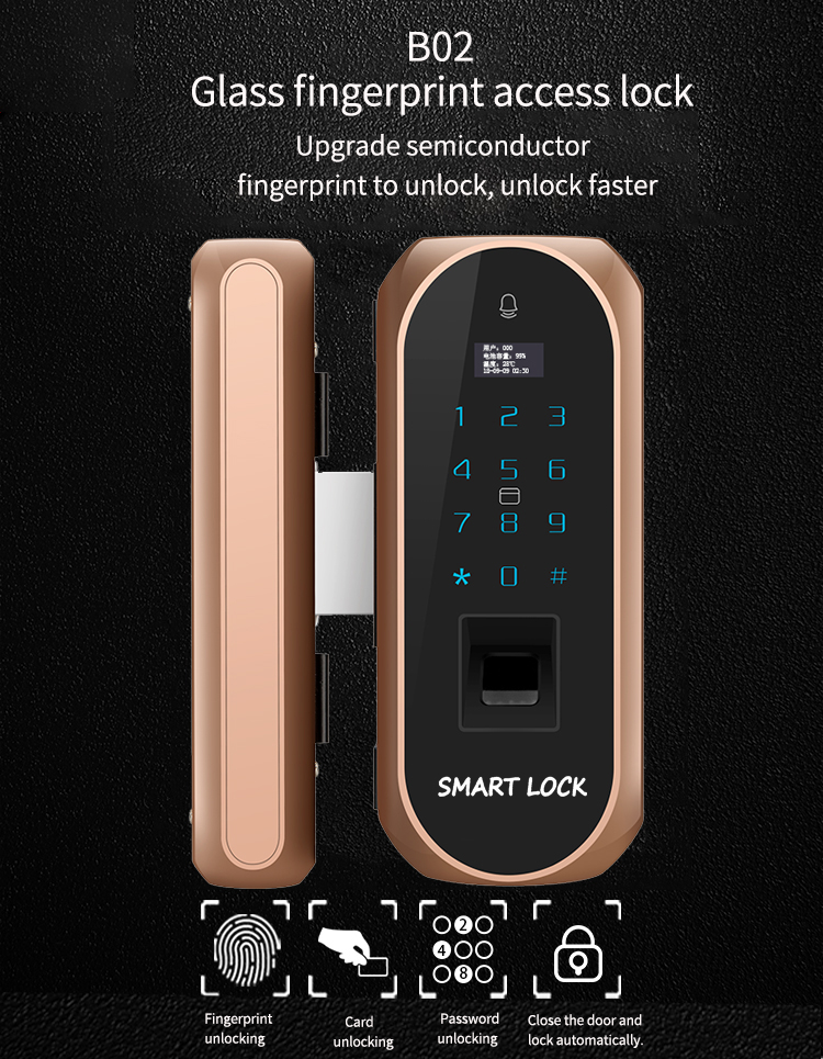 sliding glass door lock unlock-free password induction remote control lock protection locks applet smart home electronics safety