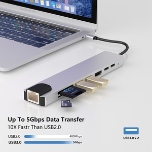 聚焦5合1扩展坞高速5 gbps笔记本电脑类型Usb C集线器，带Tf sd卡读卡器Usb3.0 Usb2.0 - Product Image 4