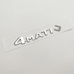 ABSクロームブラック4Maticロゴ4Maticエンブレムレターネームプレートカートランクバッジ4maticステッカー (メルセデスベンツアクセサリー用)