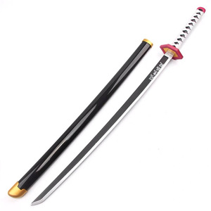 Hot Sale 104 CM Japanese Anime Demoned Slayer Cosplay Sword Wooden Bamboo <strong>Toy</strong> for Boys 14+ Years for Samurai Cosplay