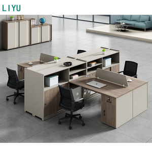 Liyu Wholesale Modular Furniture I -Shaped Desk Modern Manufacturer Cubicle China Open Work Space Workstation Office Partition - Product Image 2