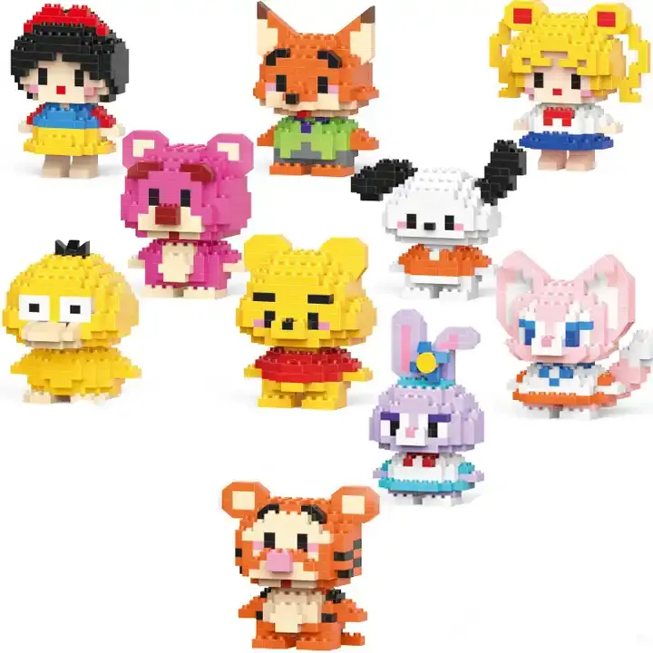 Juego de rompecabezas personalizado Diy modelo 3D Diamond Mirco Anime Poke bloques de construcción figuras de dibujos animados bloques de construcción Mini Micro bloque