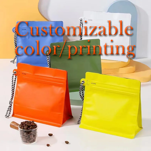 Kahve çekirdeği için özel İpli ve desen tasarım fermuar iç tek yönlü valf ile çevre dostu Brandable kahve torbalar - Product Image 3