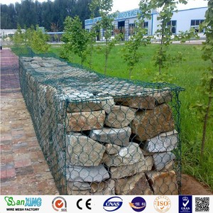 Fábrica al por mayor 2x1x1m Malla de gaviones galvanizada Malla hexagonal pesada para evitar la pérdida de suelo y agua Redes de jaulas de piedra - Product Image 3