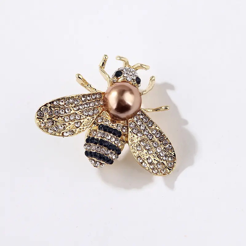 Célèbre marque Design insecte série broche femmes délicate petite abeille broches cristal strass broche broche bijoux cadeaux pour fille