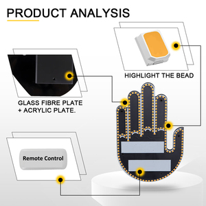 Finestrino posteriore auto Led divertente espressione luce con telecomando Multi-funzionale gesto di avvertimento Anti collisione fanale posteriore - Product Image 5