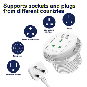 Fábrica oculta en el enchufe montado en el escritorio de la Oficina Enchufe de mesa de escritorio con ojal redondo empotrado con 2 puertos Usb-A - Product Image 2