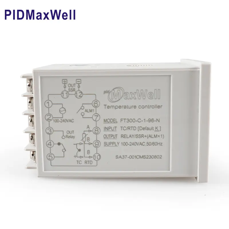 FT300 0.5% सटीकता ऑटो ट्यूनिंग पीआईडी तापमान थर्मोस्टेट नियंत्रक Cu50 इनपुट और ऑन ऑफ मोड के साथ