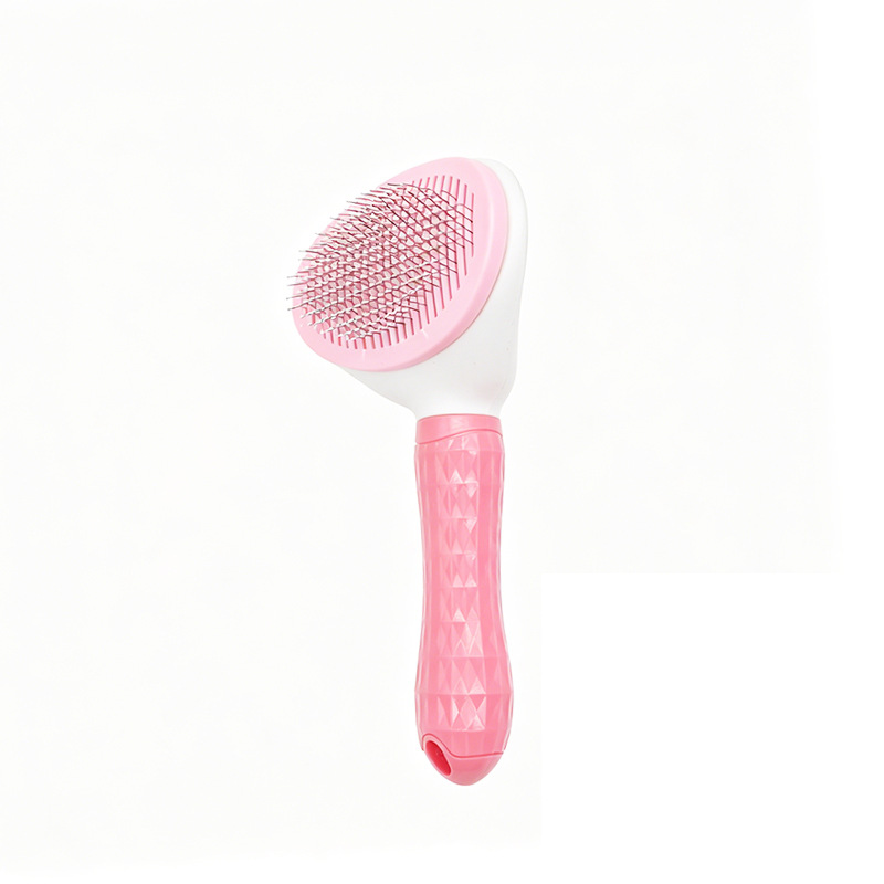 Oval floating hair comb-pink