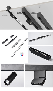 Fuente de luz Led dali, carril de guía integrado de 3 fases, 48v, sistema de iluminación de pista vertical magnética - Product Image 2