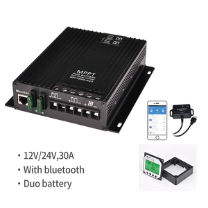 MJOO MPPT Entrada de voltaje dual, salida de batería dual Controlador de carga solar 30A 12V/24V Indicador inteligente de reconocimiento automático - Product Image 3
