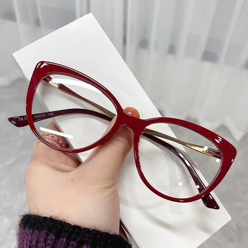 Trendy Tr90 Anti Blue Light Blocking montatura per occhiali da vista Ladies Luxury Designer Retro occhiali da vista Frame Women 2023