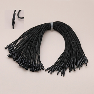 20CM Stock de fábrica de plástico Recyle poliéster etiqueta de la ropa cuerda sello etiqueta algodón cuerdas Bullet Plug Loop Lock Cord para colgar etiquetas - Product Image 1