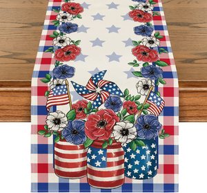 รักชาติวันเอกราชที่สี่ของศูนย์ตาราง july 4th วิ่งของธงอเมริกัน july ตกแต่งตาราง - Product Image 3