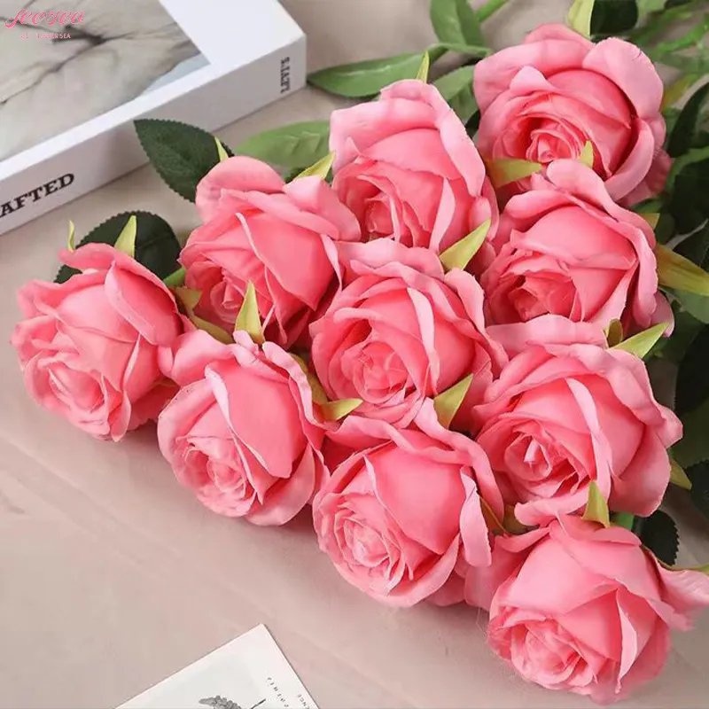 Atacado 2024 Amazon Buquês de rosas de luxo para buquês de flores soltas artificiais para interiores de casas DIY Outras decorações de flores.