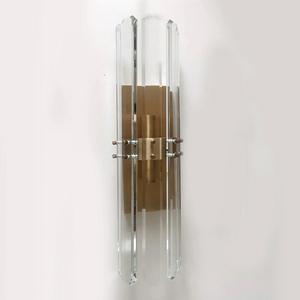 High End Modern <strong>America</strong> Style Interior Luxury Real Brass and K9 Crystal Wall Sconce <strong>Light</strong> for Living Room Bedroom Hotel
